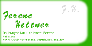 ferenc weltner business card